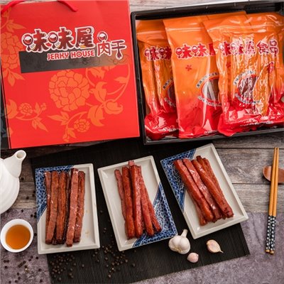 味味棒經典肉乾禮盒組(味味棒蜜汁180g+味味棒黑胡椒180g+味味棒蒜香味180g)